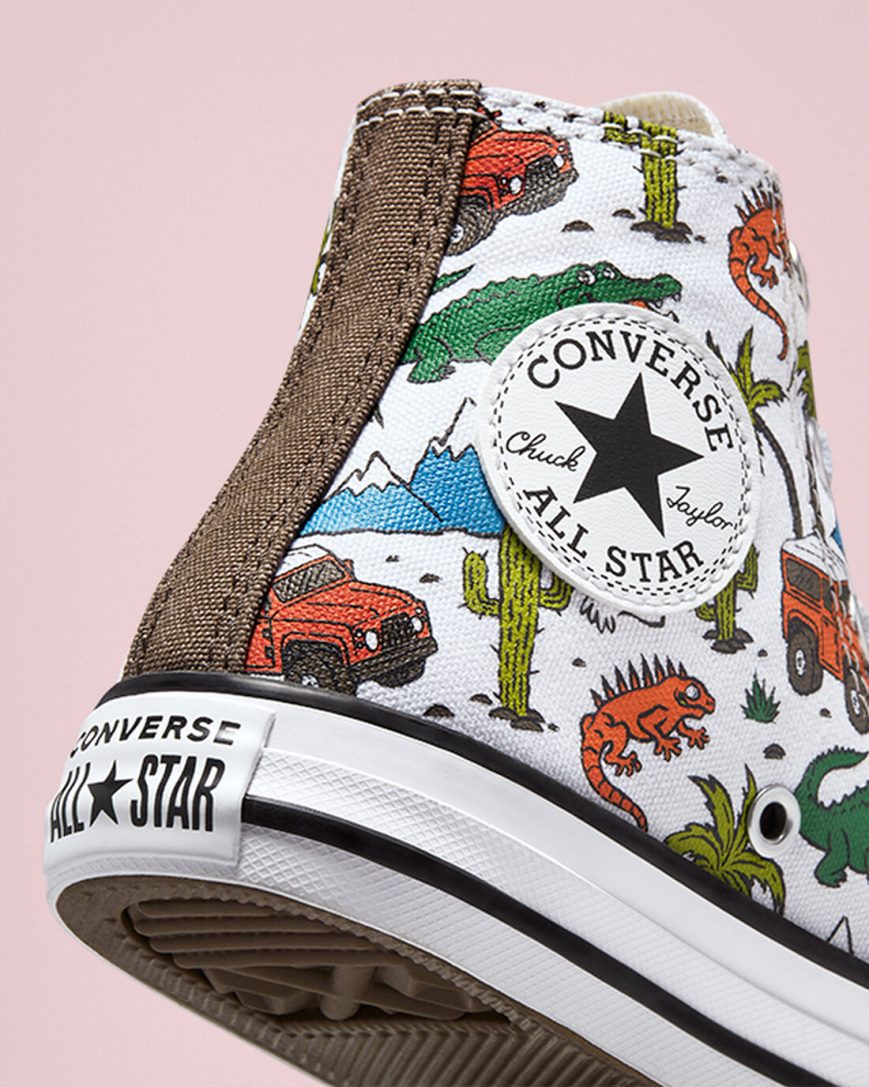 Converse Chuck Taylor All Star Desert Explorer Høye Sko Gutt Hvite Grønn | 974ONIQTG
