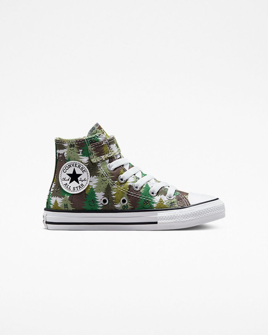 Converse Chuck Taylor All Star Easy-On Forest Camo Høye Sko Jente Hvite Grønn | 259YHLOMA