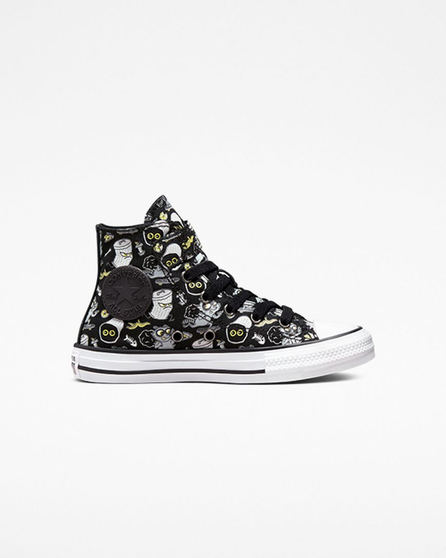 Converse Chuck Taylor All Star Easy-On Raccoons Høye Sko Gutt Svarte Grå | 590VOYLSC