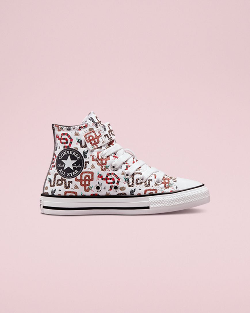 Converse Chuck Taylor All Star Easy-On Snake Høye Sko Gutt Hvite Grå Rød | 852WIMZDT