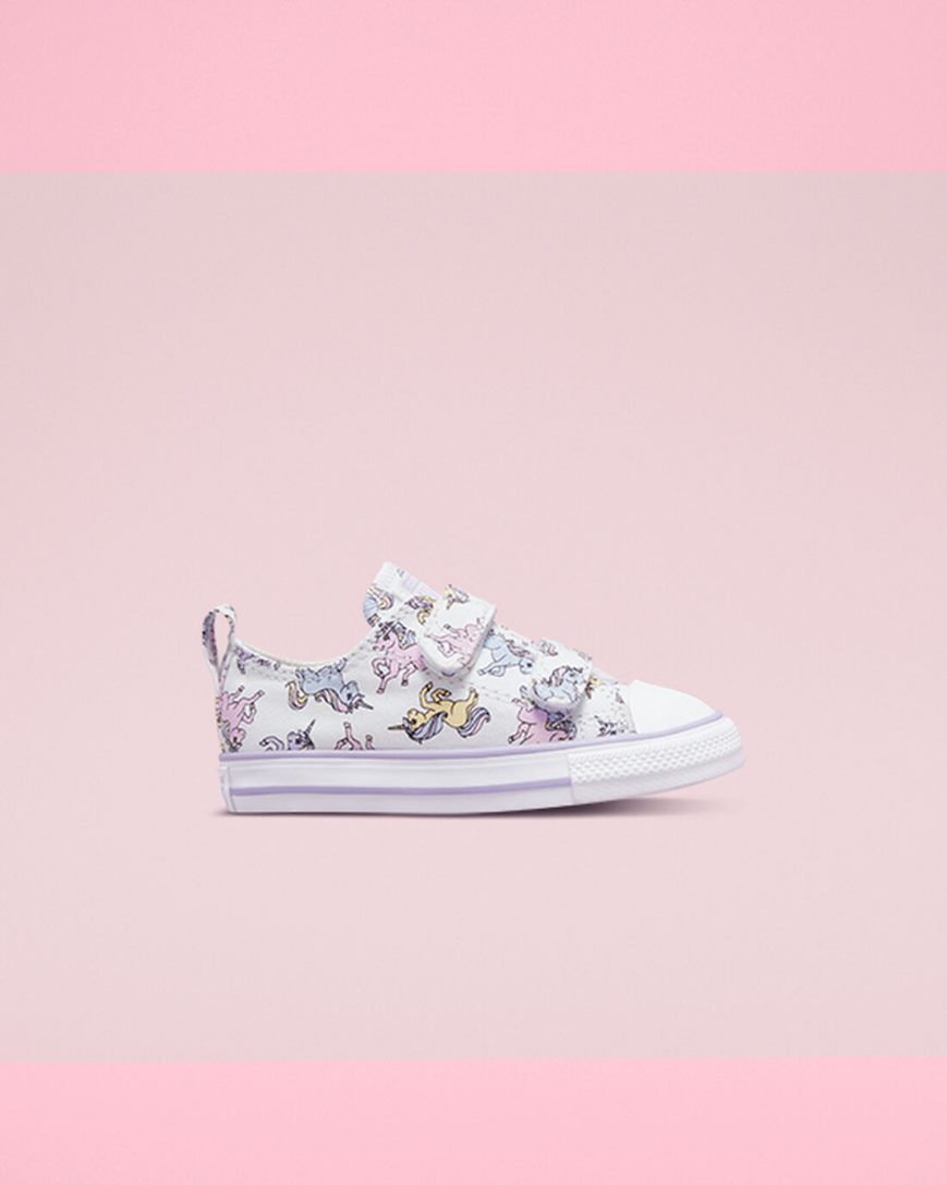 Converse Chuck Taylor All Star Easy-On Unicorns Lave Sko Gutt Hvite Grå Lilla | 738MAITWK