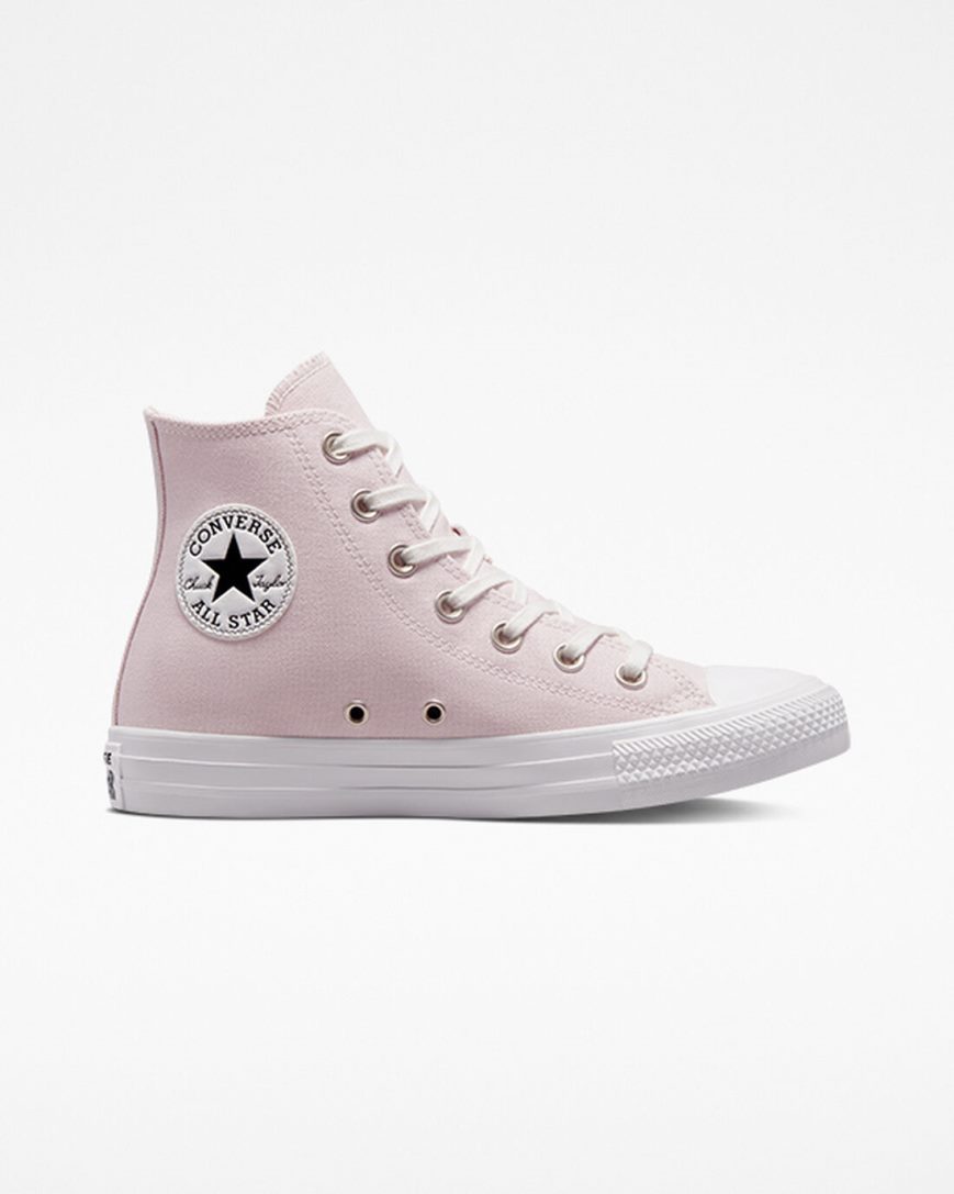 Converse Chuck Taylor All Star Embroidered Crystals Høye Sko Dame Rosa Hvite | 619GZXUYP