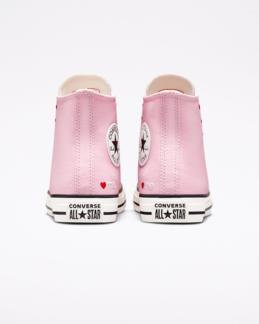 Converse Chuck Taylor All Star Embroidered Lips Høye Sko Dame Rosa Hvite | 632ENSWXI