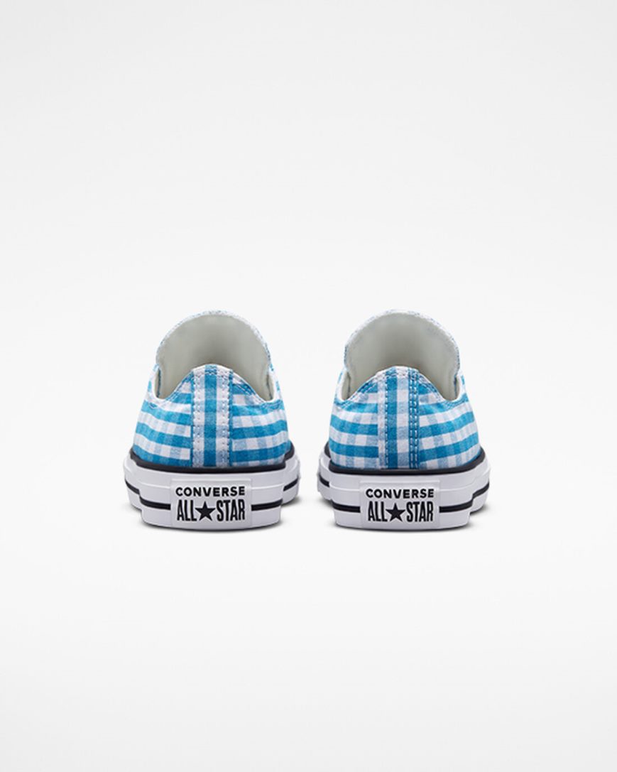 Converse Chuck Taylor All Star Gingham Lave Sko Dame Blå Hvite Svarte | 062ECTYZU