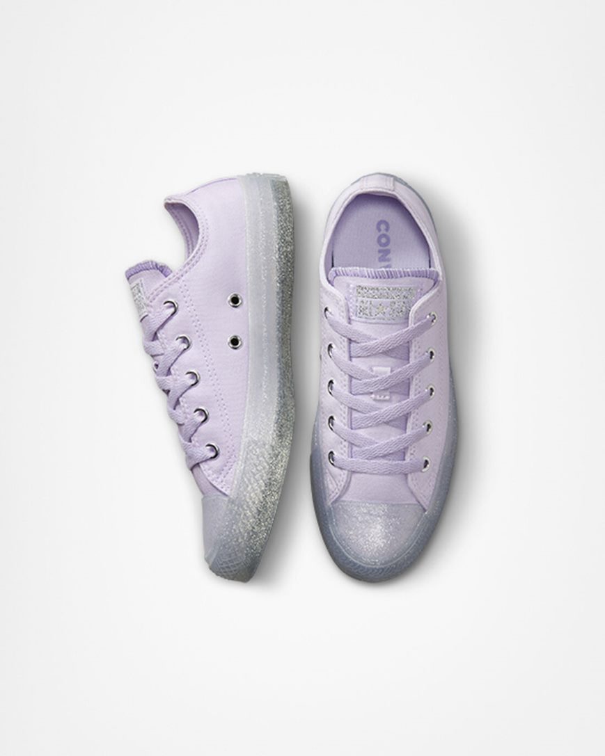 Converse Chuck Taylor All Star Glitter Lave Sko Gutt Lilla Lilla | 168BKTGSX