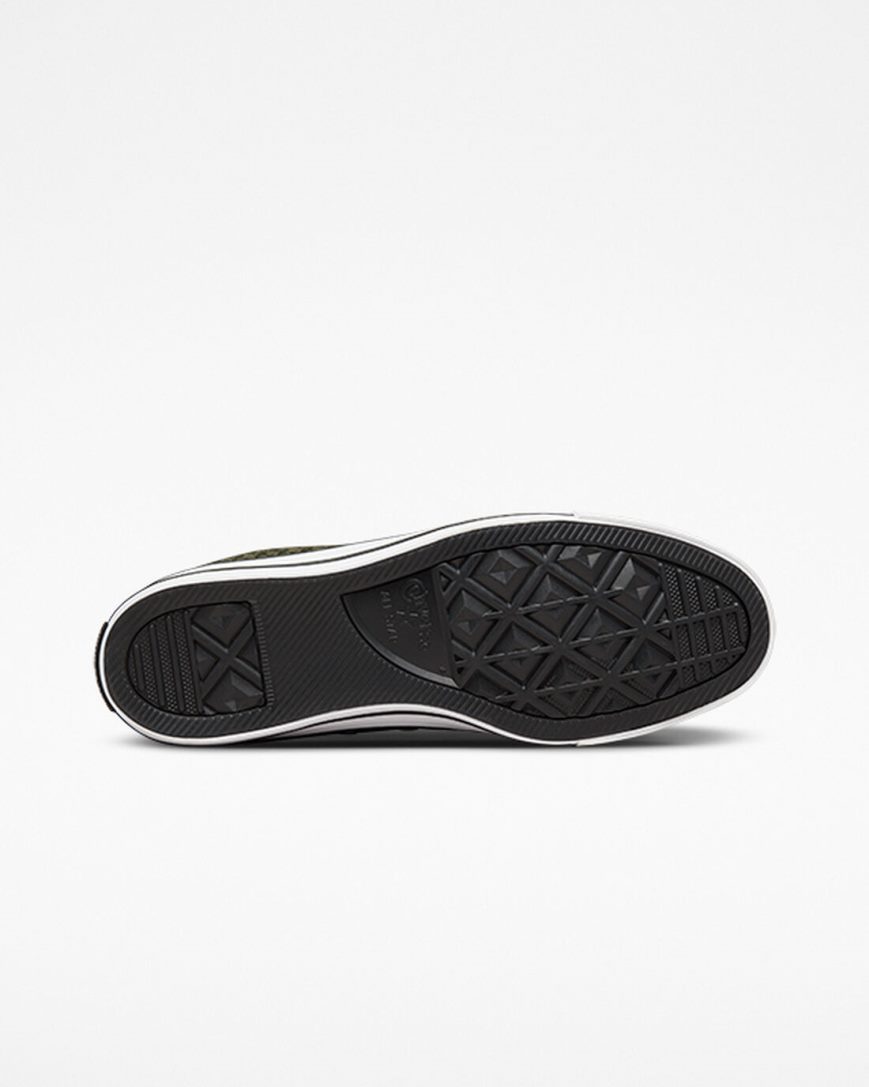 Converse Chuck Taylor All Star Herringbone Høye Sko Herre Olivengrønne Svarte Hvite | 102ANSLCZ
