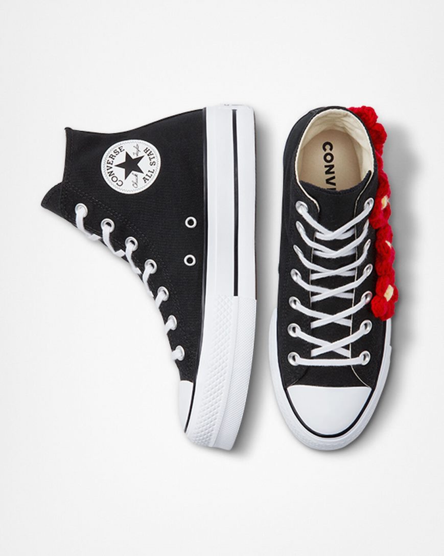 Converse Chuck Taylor All Star Lift 3D Floral Høye Platform Sko Dame Rød Blomster | 743KBNOCV