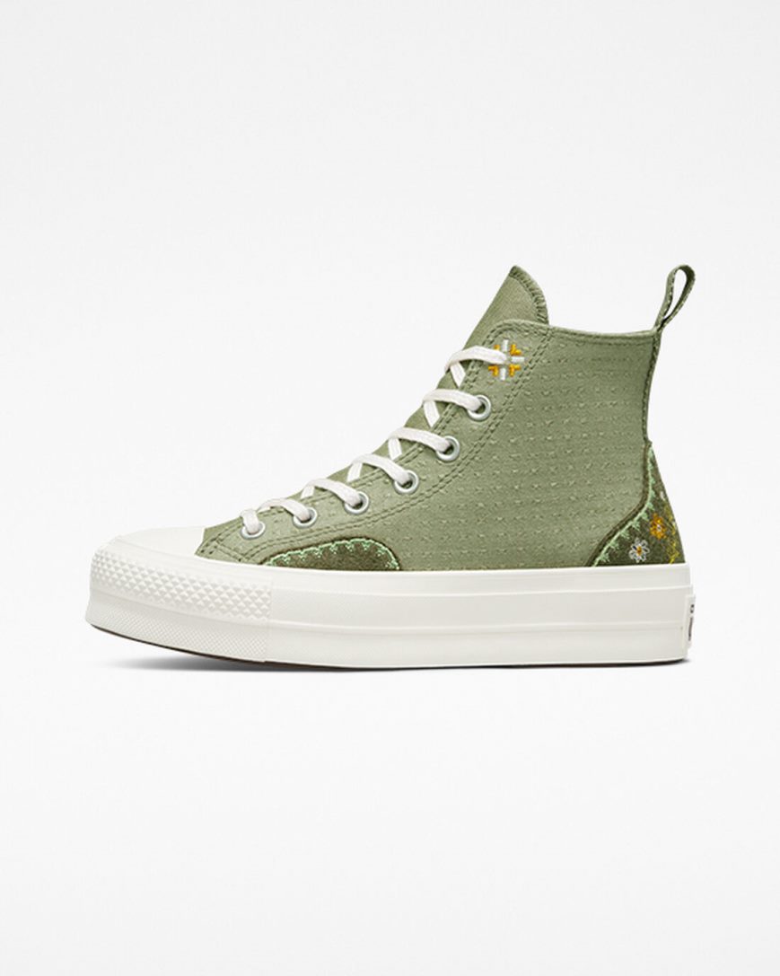 Converse Chuck Taylor All Star Lift Autumn Embroidery Høye Platform Sko Dame Lyse | 852KRLMYA