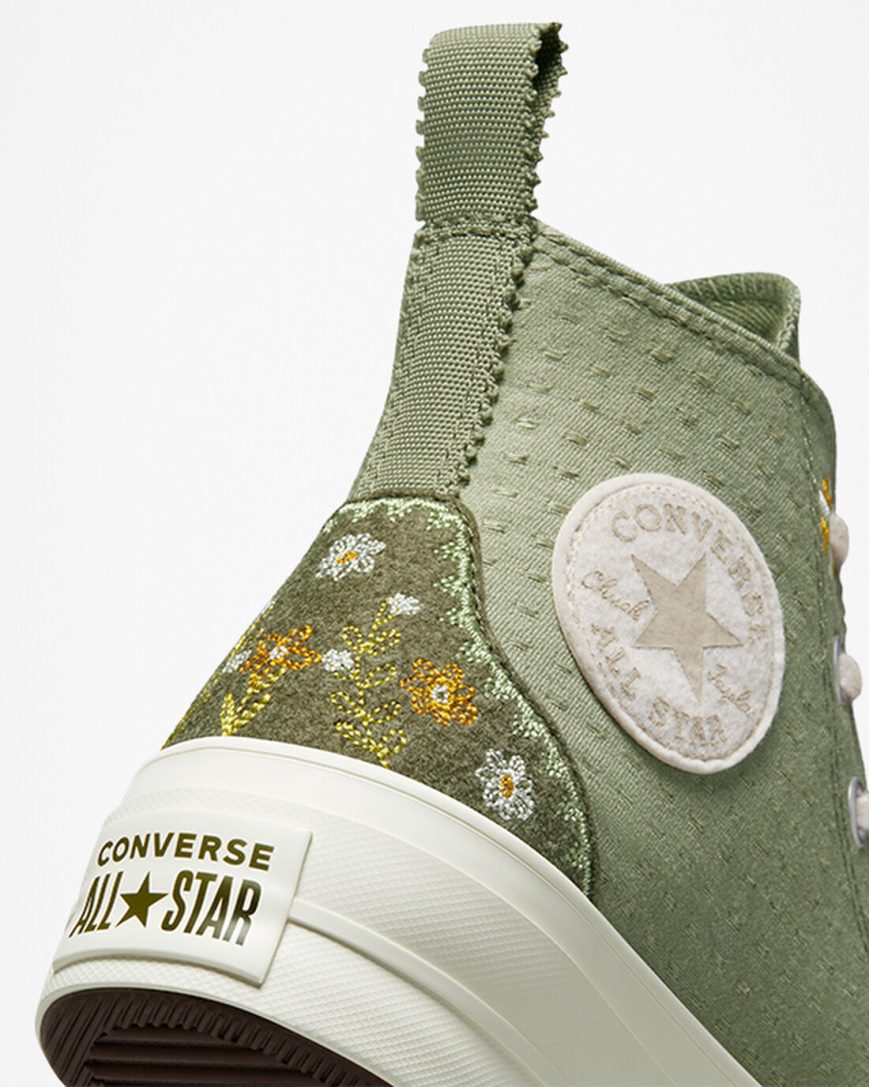 Converse Chuck Taylor All Star Lift Autumn Embroidery Høye Platform Sko Dame Lyse | 852KRLMYA