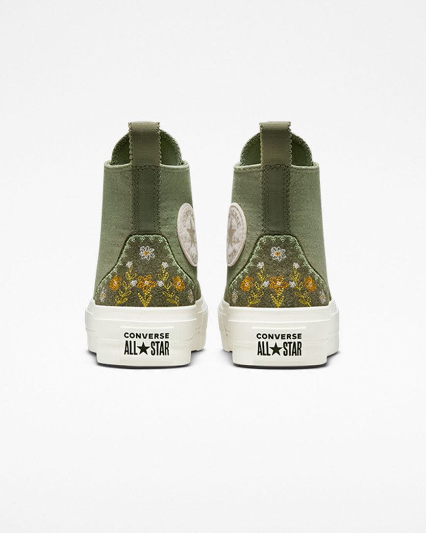 Converse Chuck Taylor All Star Lift Autumn Embroidery Høye Platform Sko Dame Lyse | 852KRLMYA