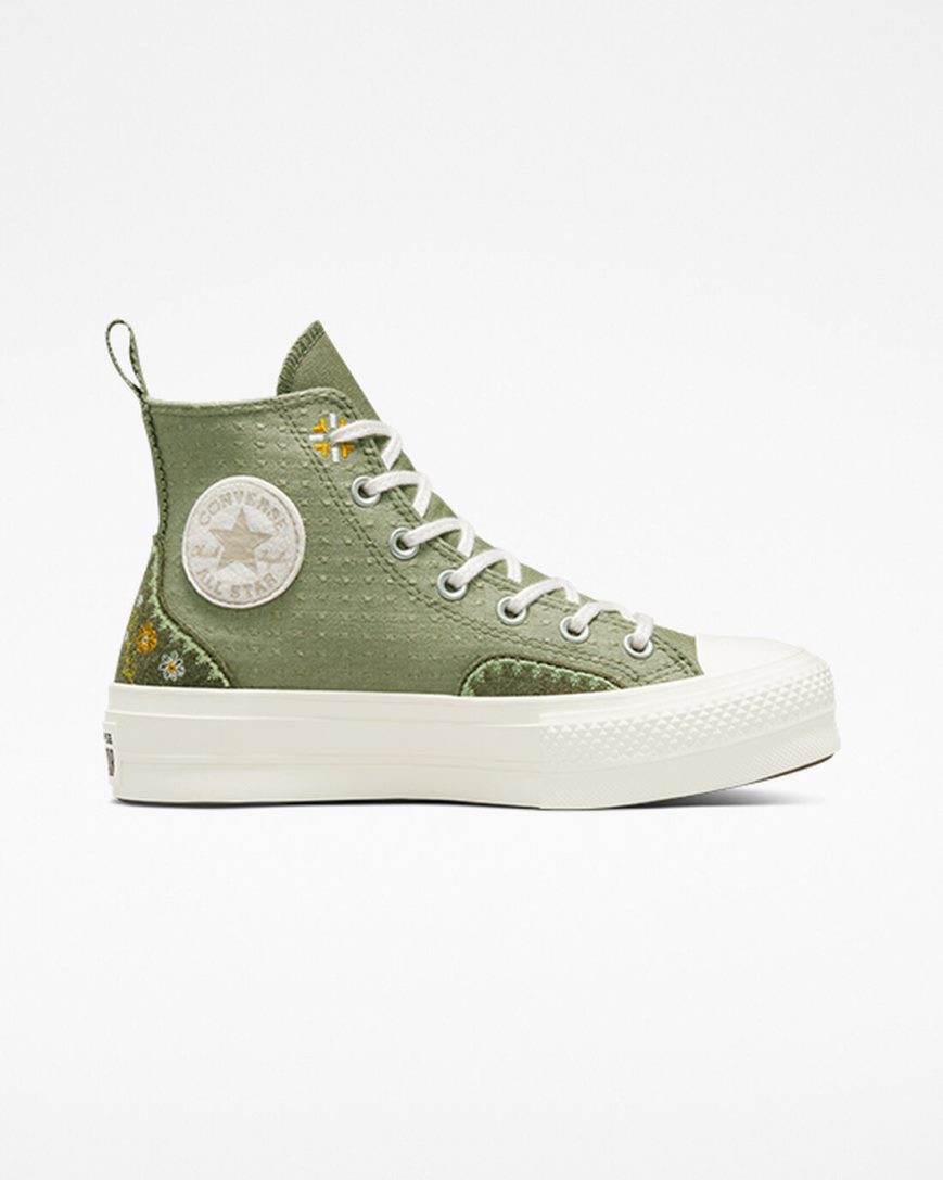 Converse Chuck Taylor All Star Lift Autumn Embroidery Høye Platform Sko Dame Lyse | 852KRLMYA