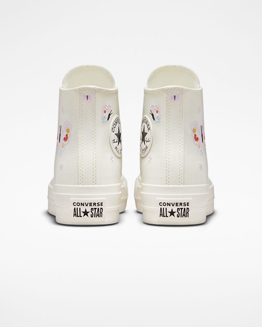 Converse Chuck Taylor All Star Lift Butterfly Wings Høye Platform Sko Dame Beige Rosa | 389IHYTDL