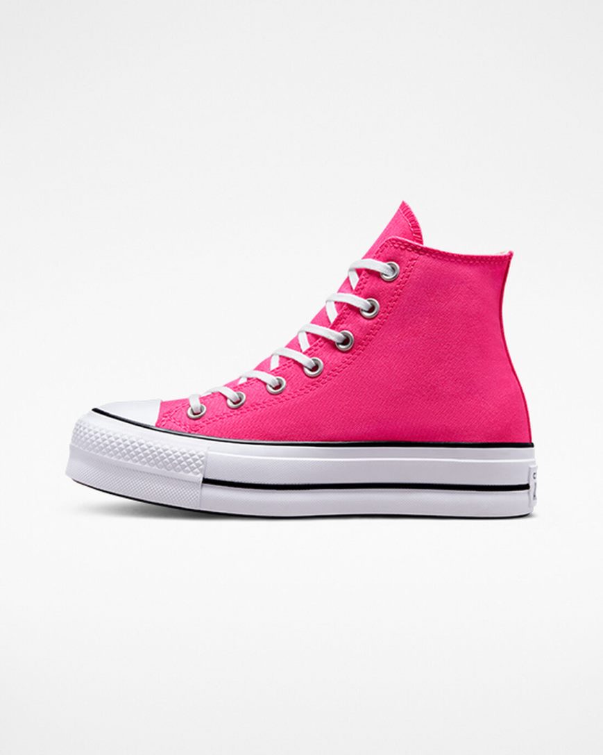 Converse Chuck Taylor All Star Lift Canvas Høye Platform Sko Dame Rosa Svarte Hvite | 061ZEWBFG