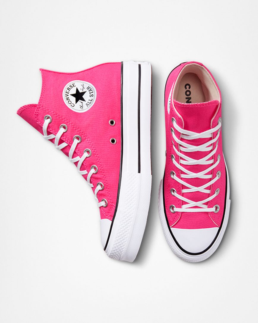 Converse Chuck Taylor All Star Lift Canvas Høye Platform Sko Dame Rosa Svarte Hvite | 061ZEWBFG