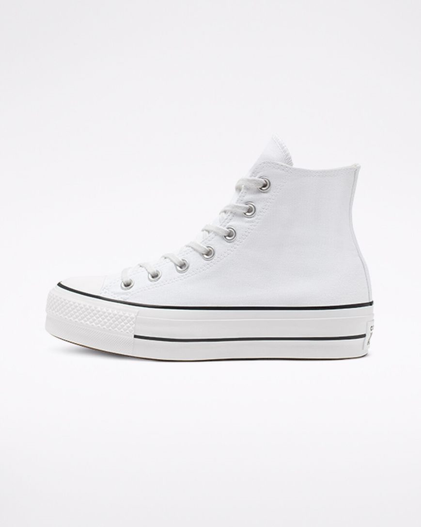Converse Chuck Taylor All Star Lift Canvas Høye Platform Sko Dame Hvite Svarte Hvite | 726ILHGVE