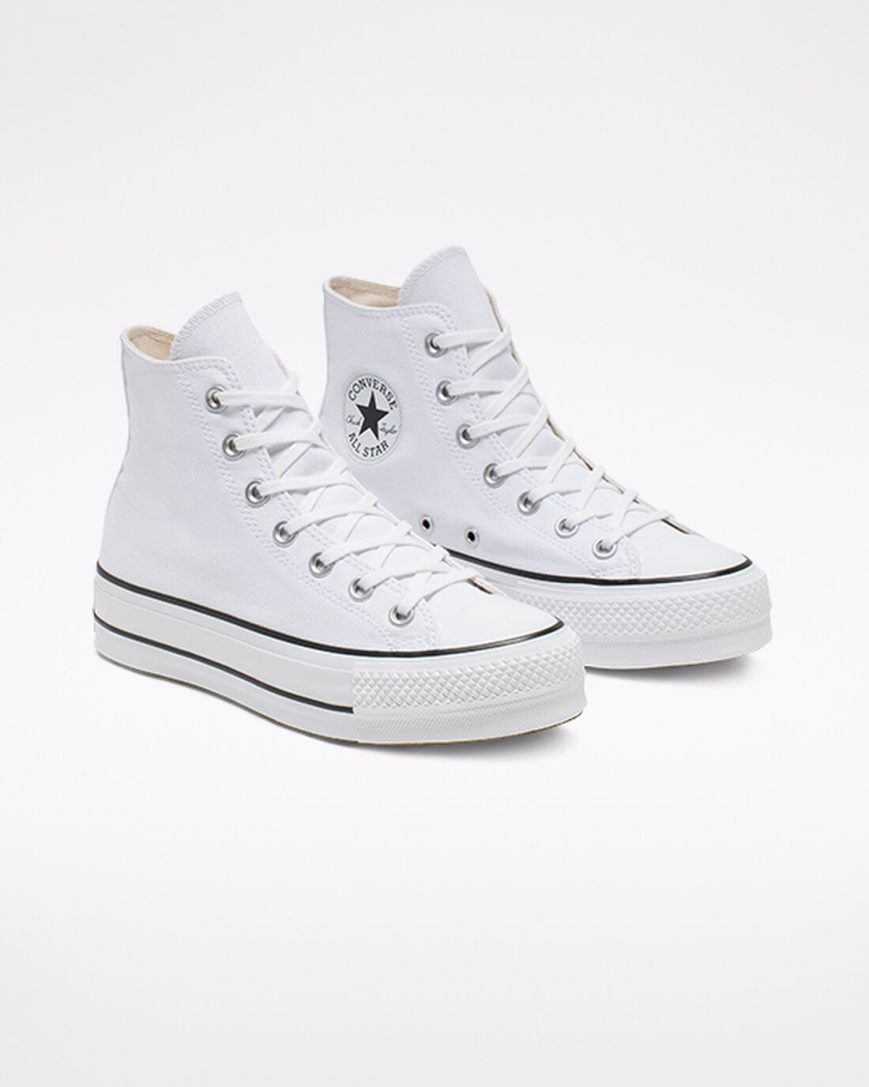 Converse Chuck Taylor All Star Lift Canvas Høye Platform Sko Dame Hvite Svarte Hvite | 726ILHGVE