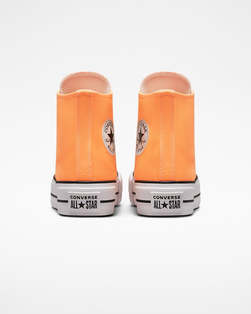 Converse Chuck Taylor All Star Lift Canvas Høye Platform Sko Dame Oransje Svarte Hvite | 860VQFECO