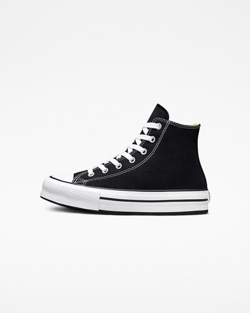 Converse Chuck Taylor All Star Lift Høye Platform Sko Jente Svarte Hvite Svarte | 427VHXZLI