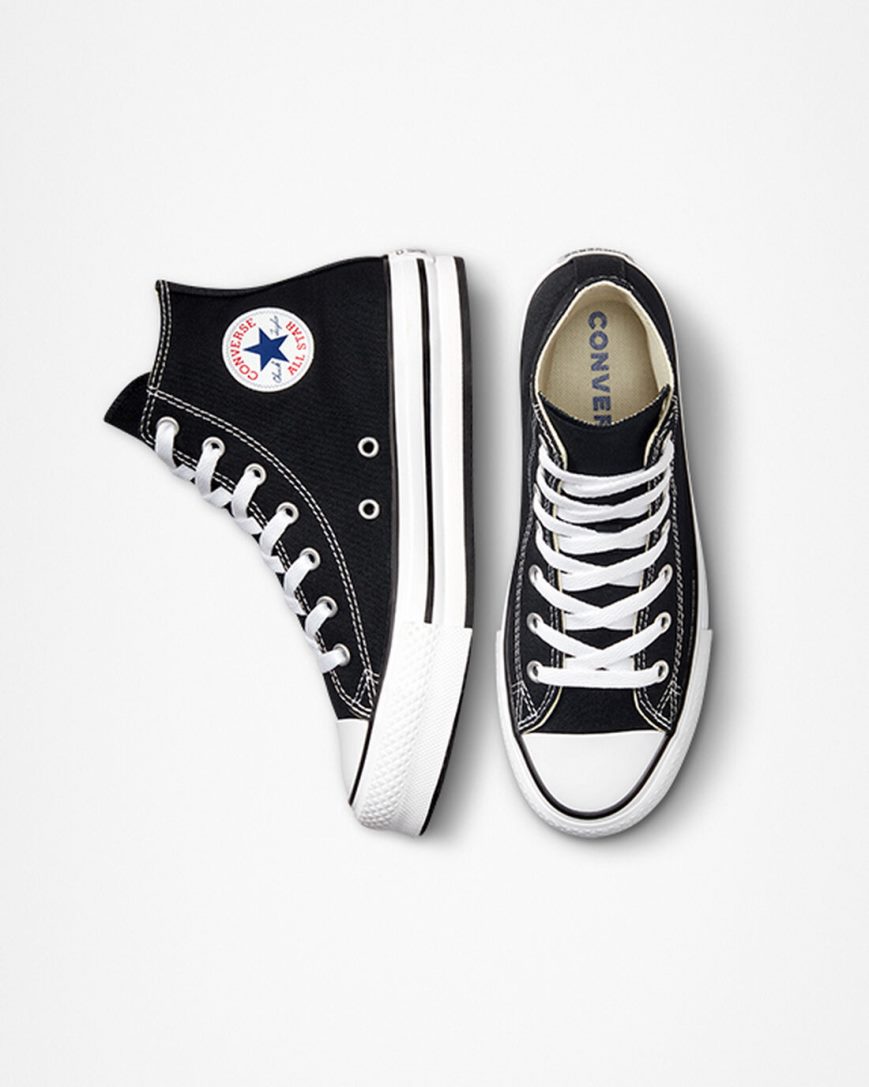 Converse Chuck Taylor All Star Lift Høye Platform Sko Jente Svarte Hvite Svarte | 427VHXZLI