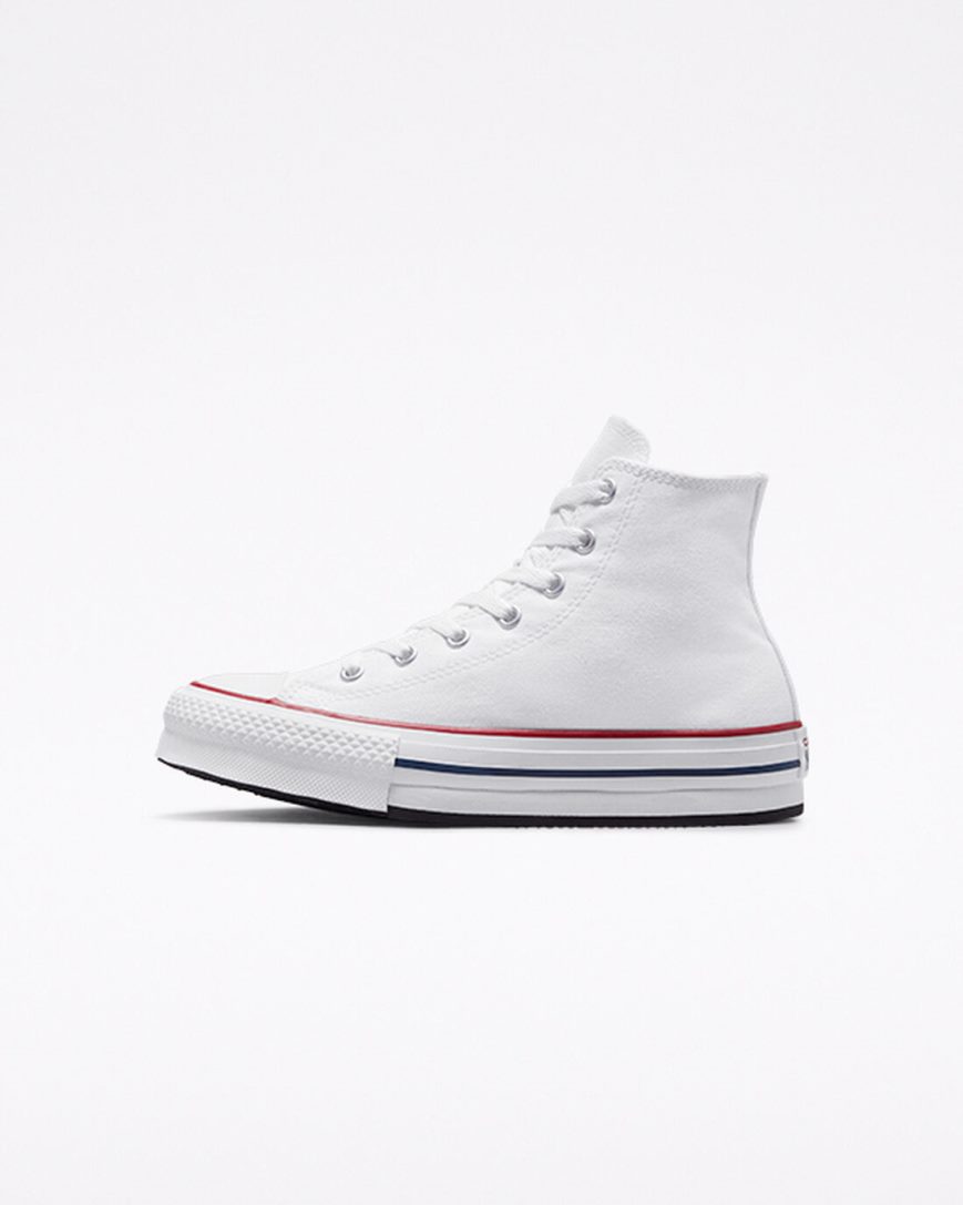 Converse Chuck Taylor All Star Lift Høye Platform Sko Jente Hvite Mørke Rød Marineblå | 569ZUXLJB