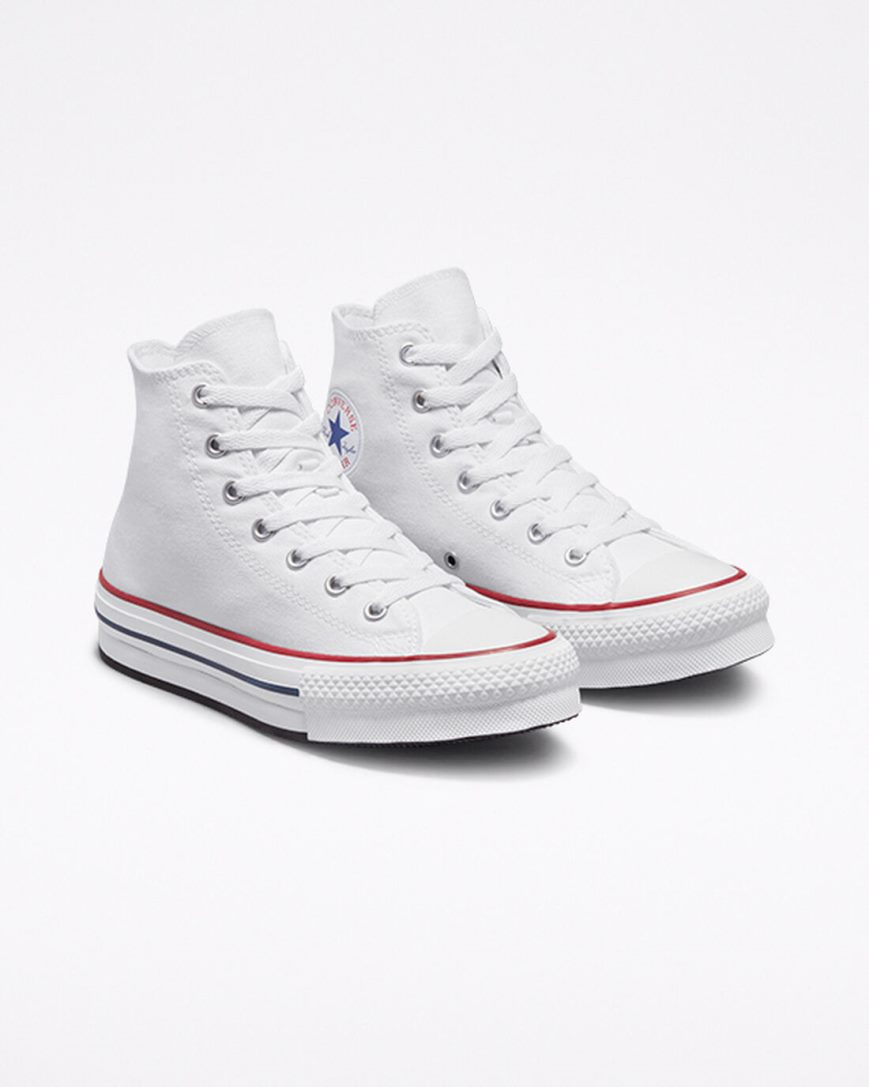 Converse Chuck Taylor All Star Lift Høye Platform Sko Jente Hvite Mørke Rød Marineblå | 569ZUXLJB