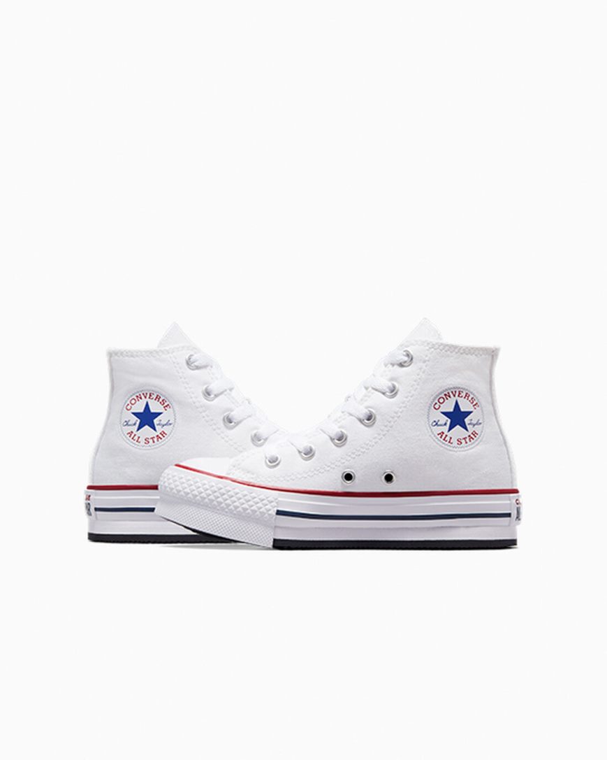 Converse Chuck Taylor All Star Lift Høye Platform Sko Jente Hvite Mørke Rød Marineblå | 589IMWJVY