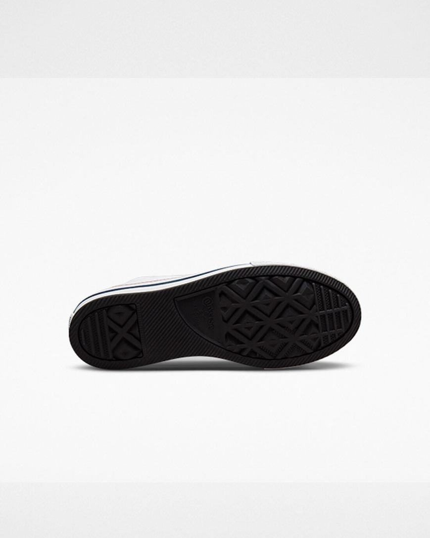 Converse Chuck Taylor All Star Lift Lave Platform Sko Jente Hvite Mørke Rød Marineblå | 185NMEPDG