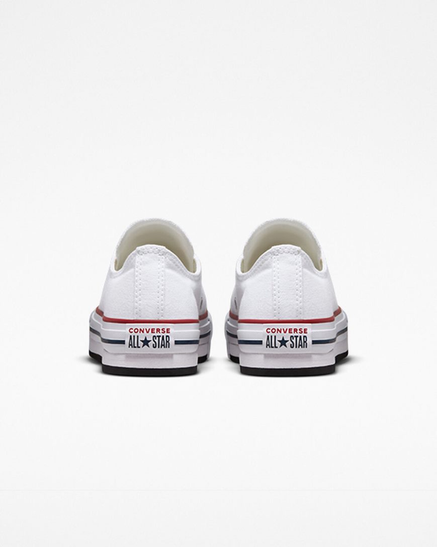 Converse Chuck Taylor All Star Lift Lave Platform Sko Jente Hvite Mørke Rød Marineblå | 185NMEPDG