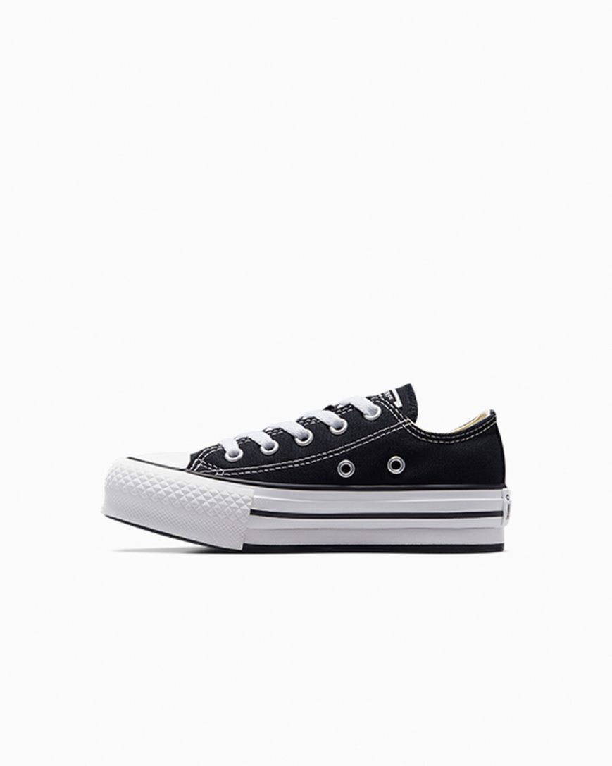 Converse Chuck Taylor All Star Lift Lave Platform Sko Jente Svarte Hvite Svarte | 203GPIAFK