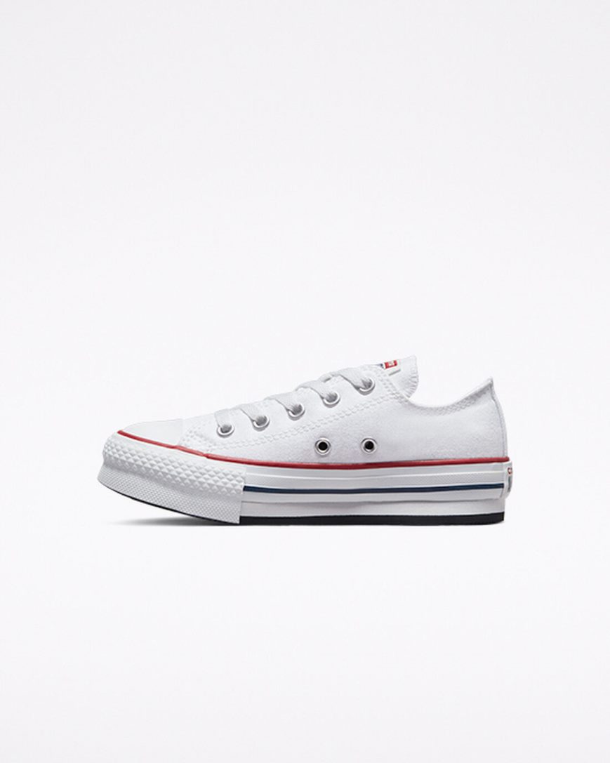 Converse Chuck Taylor All Star Lift Lave Platform Sko Jente Hvite Mørke Rød Marineblå | 403MPZTRY