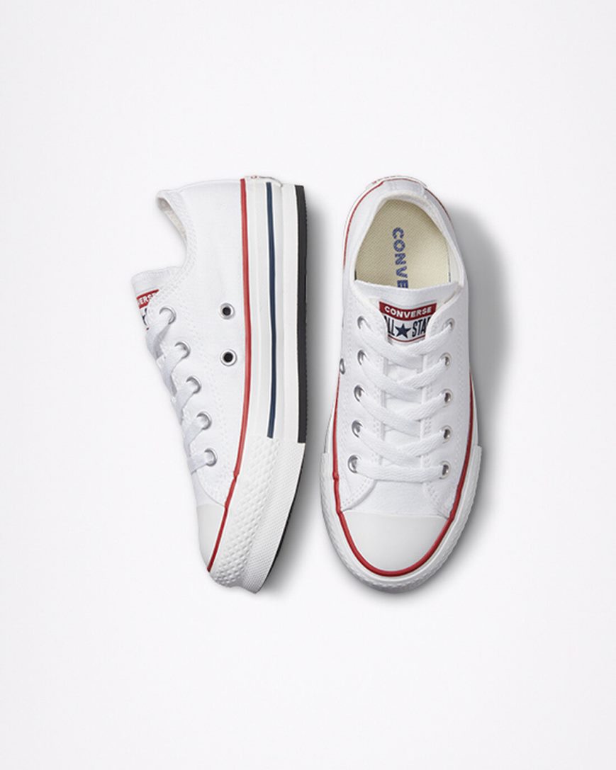 Converse Chuck Taylor All Star Lift Lave Platform Sko Jente Hvite Mørke Rød Marineblå | 403MPZTRY