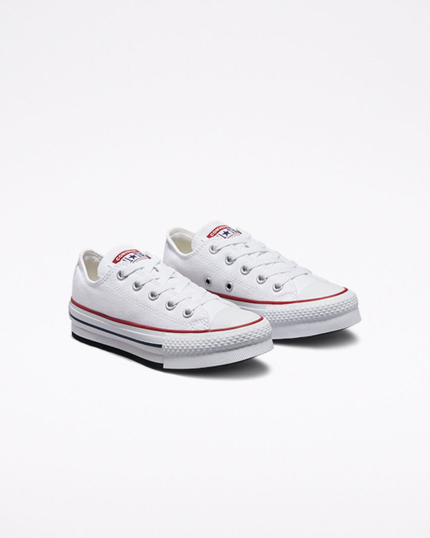 Converse Chuck Taylor All Star Lift Lave Platform Sko Jente Hvite Mørke Rød Marineblå | 403MPZTRY