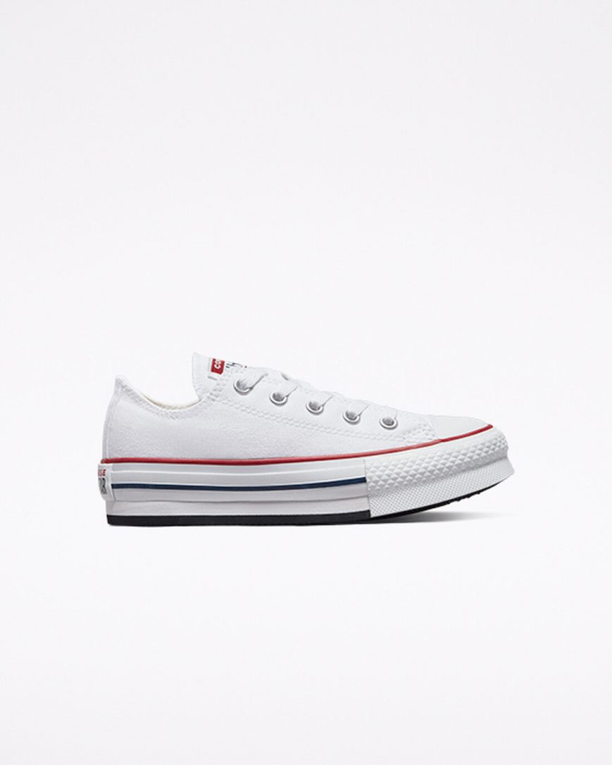 Converse Chuck Taylor All Star Lift Lave Platform Sko Jente Hvite Mørke Rød Marineblå | 403MPZTRY