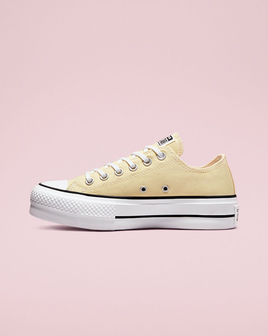 Converse Chuck Taylor All Star Lift Seasonal Color Lave Platform Sko Dame Sitron Svarte Hvite | 248MNDHZL