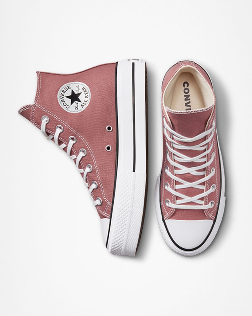 Converse Chuck Taylor All Star Lift Seasonal Color Høye Platform Sko Dame Rosa Svarte Hvite | 263YTOLMA