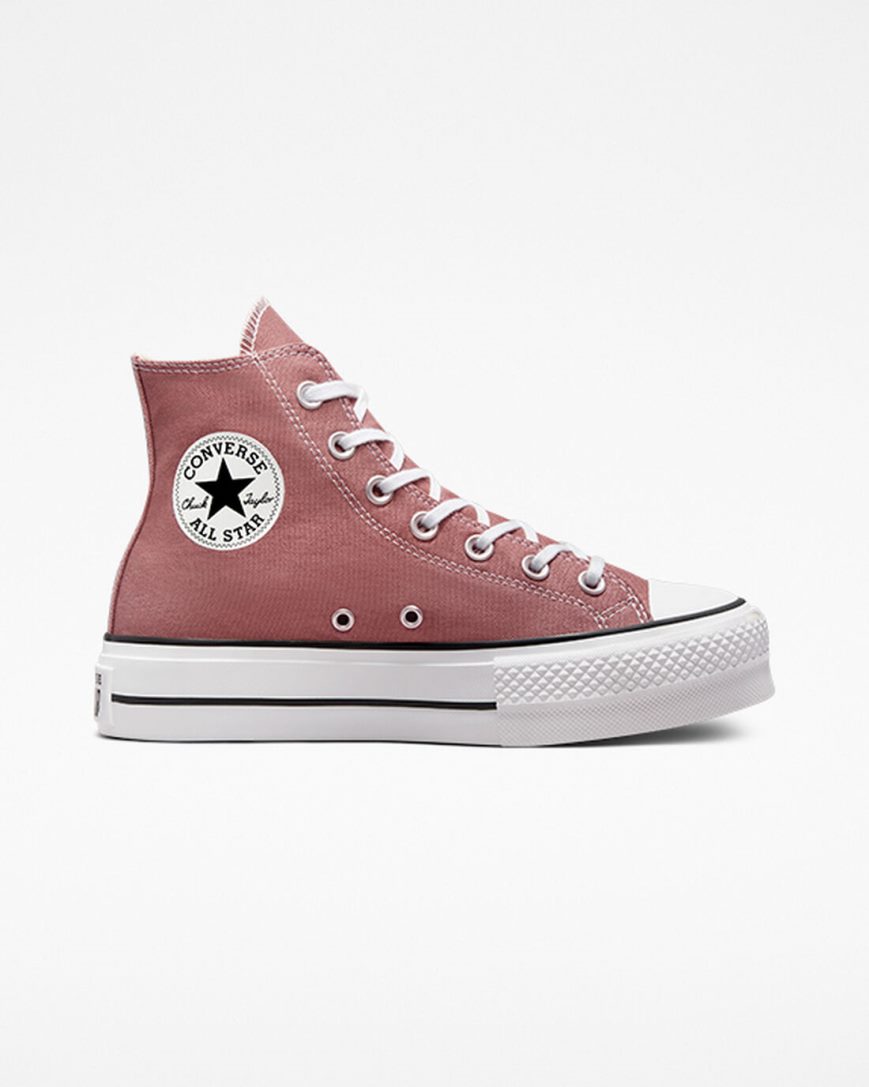Converse Chuck Taylor All Star Lift Seasonal Color Høye Platform Sko Dame Rosa Svarte Hvite | 263YTOLMA