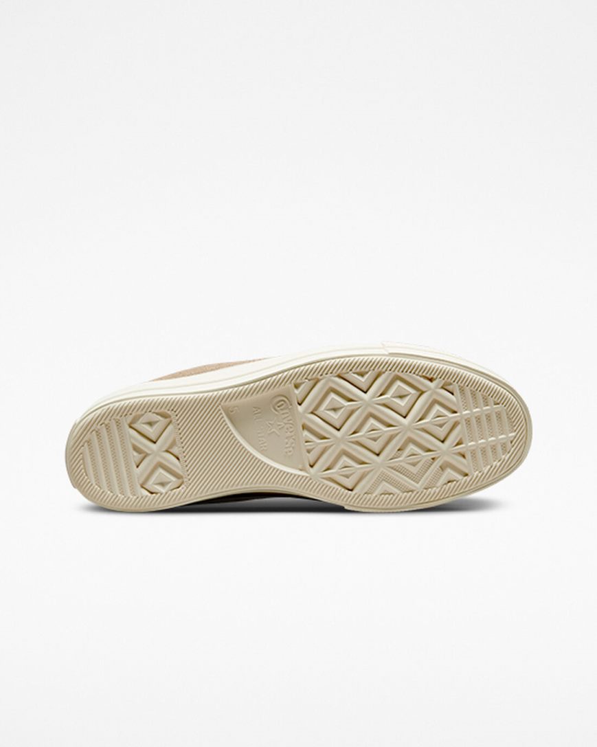Converse Chuck Taylor All Star Lift Semsket Skinn Høye Platform Sko Dame Khaki | 731IOUKZX