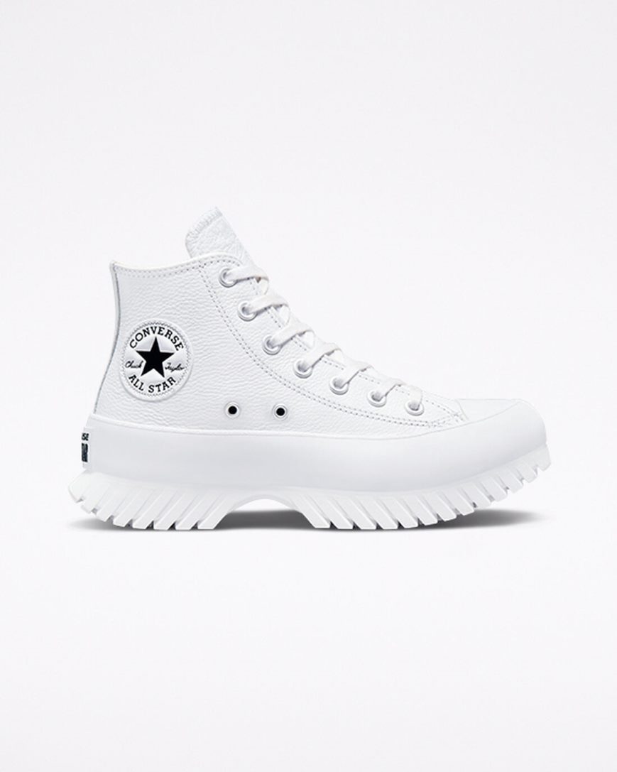 Converse Chuck Taylor All Star Lugged 2.0 Lær Høye Sko Herre Hvite Svarte | 041RHAWDS