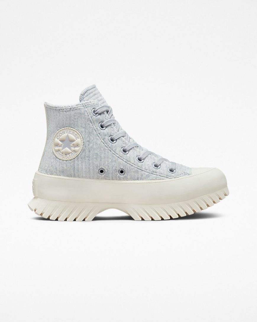 Converse Chuck Taylor All Star Lugged 2.0 Velour Høye Sko Dame Blå | 813ZWKAMV