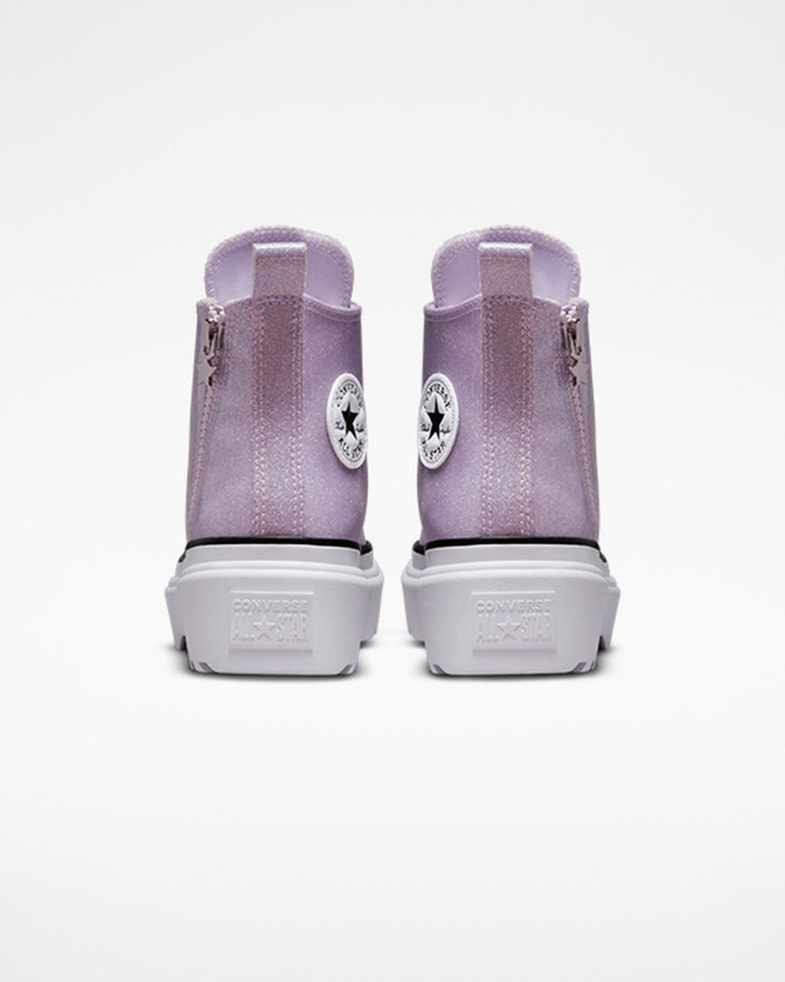 Converse Chuck Taylor All Star Lugged Lift Glitter Høye Platform Sko Jente Lilla Hvite Svarte | 072TFHPCS