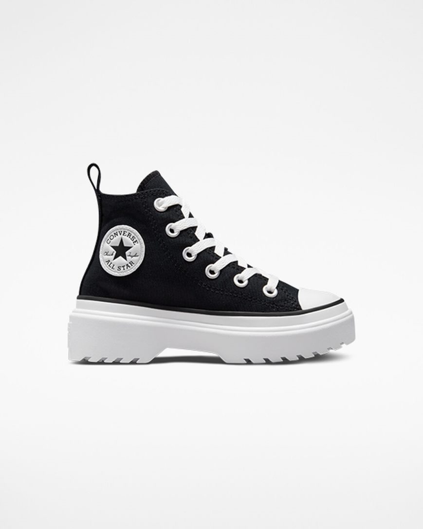 Converse Chuck Taylor All Star Lugged Lift Canvas Høye Platform Sko Jente Svarte Hvite | 987ZBDCPQ