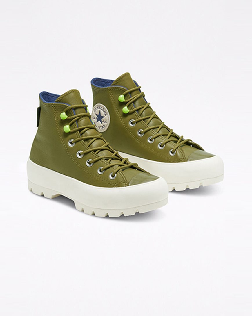 Converse Chuck Taylor All Star Lugged Vinter Høye Sko Dame Mørke Olivengrønne Marineblå | 358IEQBOA
