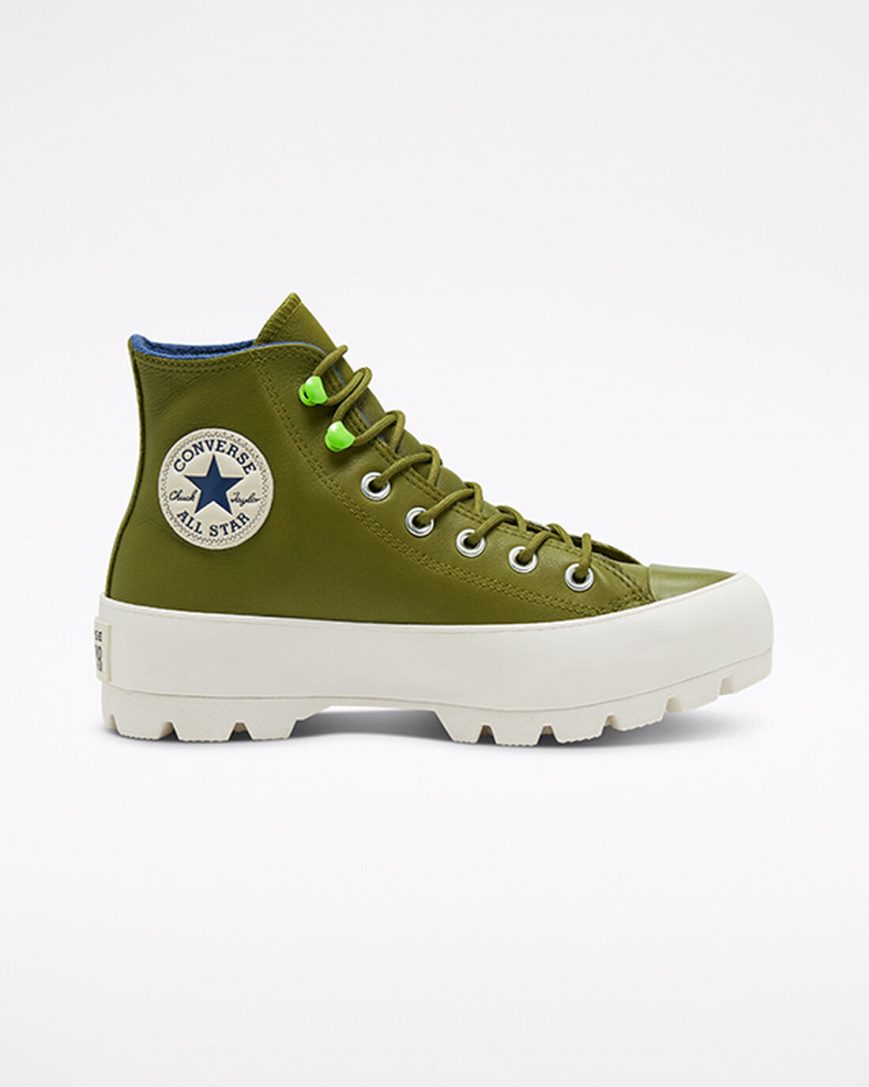Converse Chuck Taylor All Star Lugged Vinter Høye Sko Dame Mørke Olivengrønne Marineblå | 358IEQBOA