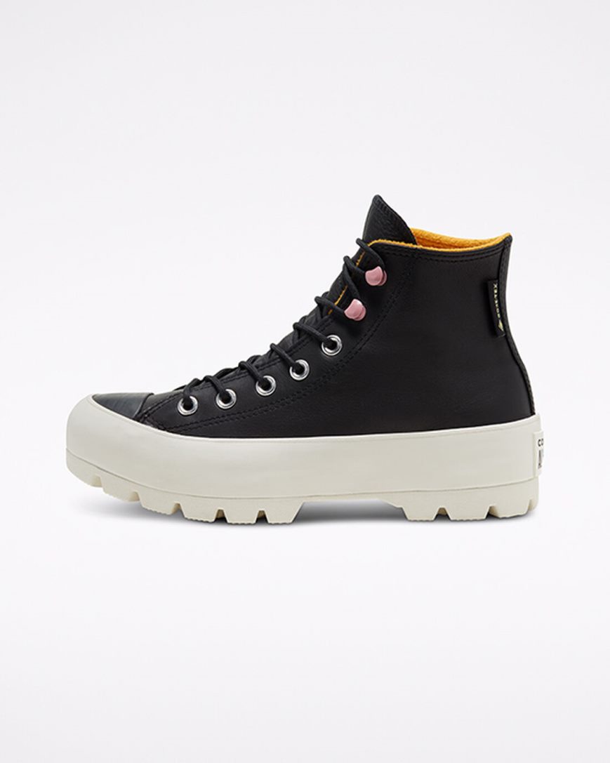 Converse Chuck Taylor All Star Lugged Vinter Høye Sko Dame Svarte Gul | 407IQJGHL