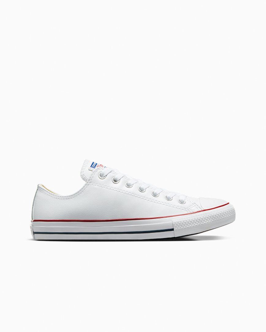Converse Chuck Taylor All Star Lær Lave Sko Herre Hvite | 284KMGCFN