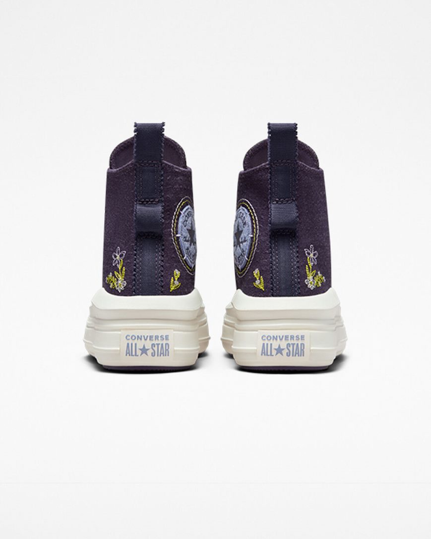 Converse Chuck Taylor All Star Move Autumn Embroidery Høye Platform Sko Dame Lilla | 920KDLFOT