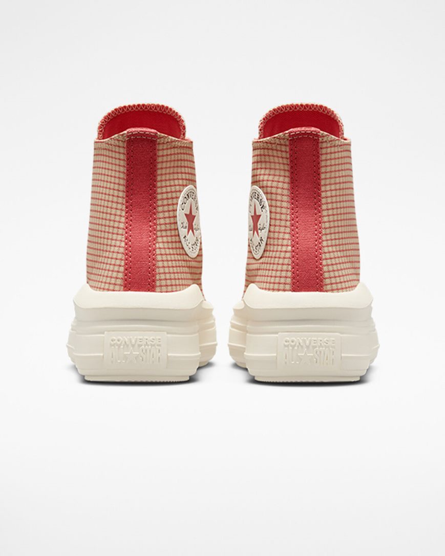 Converse Chuck Taylor All Star Move Checkered Høye Platform Sko Dame Aprikos | 243JLGIOS