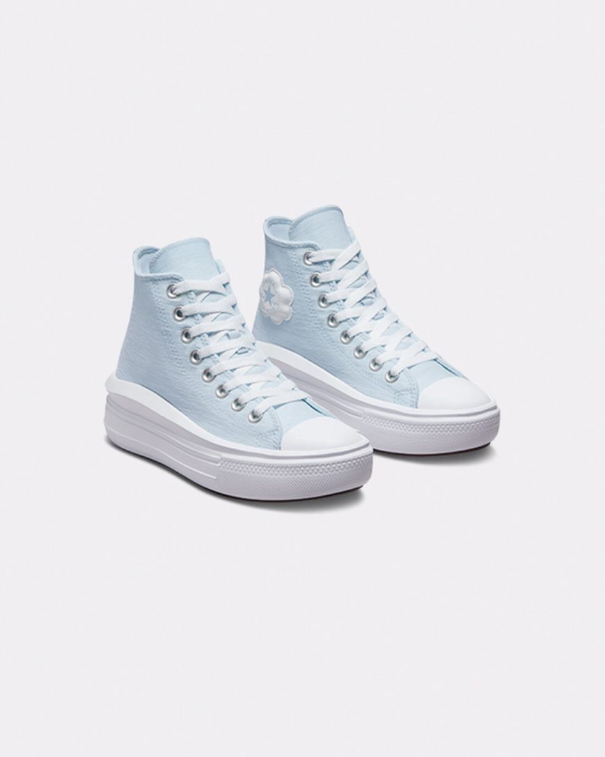 Converse Chuck Taylor All Star Move Cloud Patch Høye Platform Sko Jente Blå | 398CTYOIX