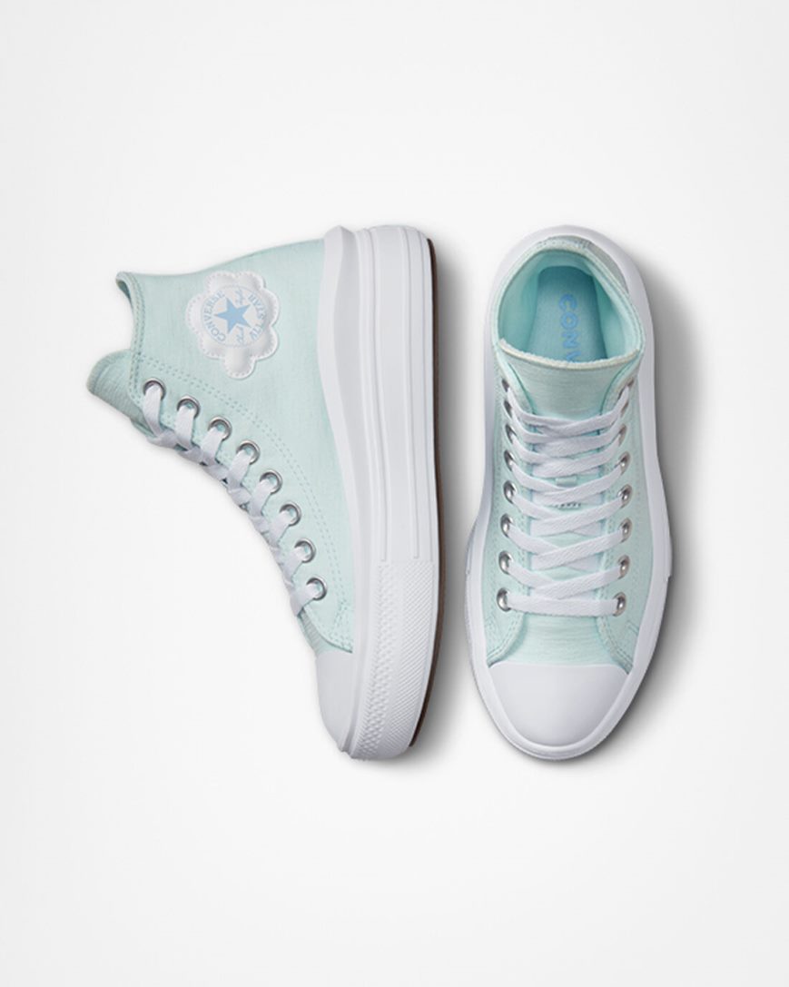 Converse Chuck Taylor All Star Move Cloud Patch Høye Platform Sko Jente Blå | 759IPJSVC