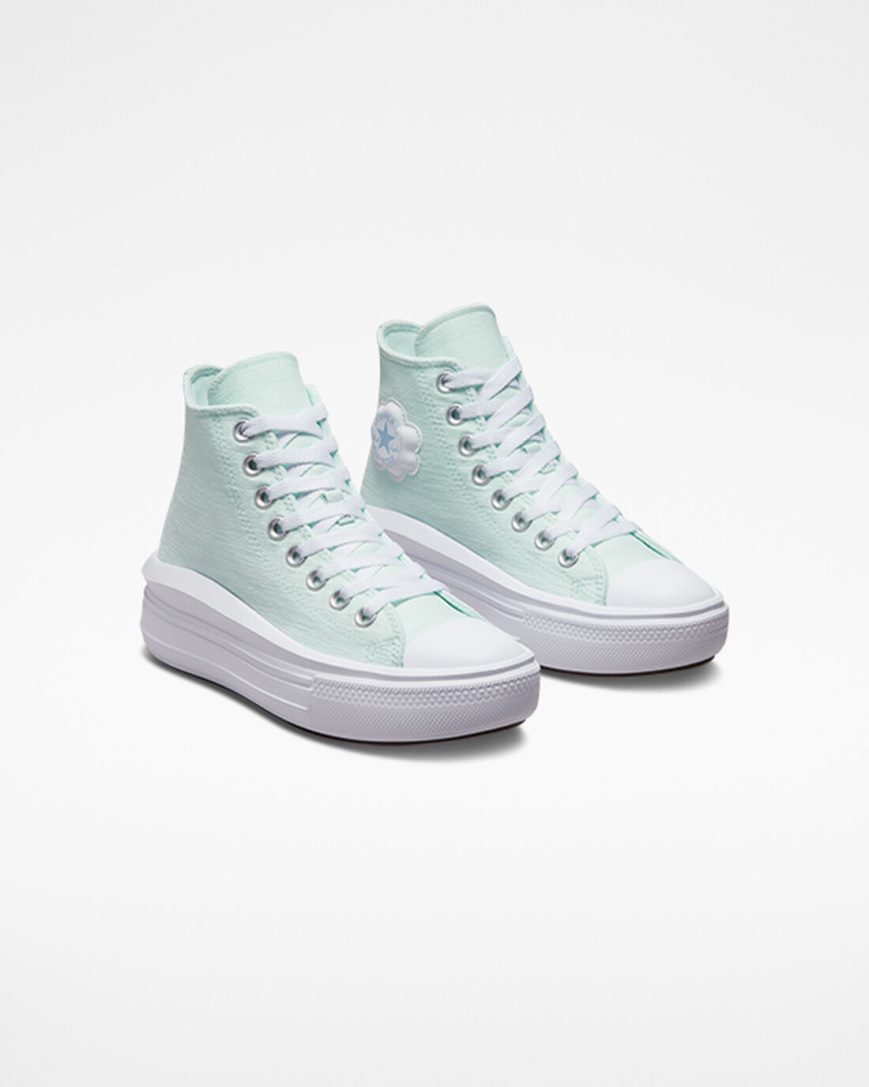 Converse Chuck Taylor All Star Move Cloud Patch Høye Platform Sko Jente Blå | 759IPJSVC